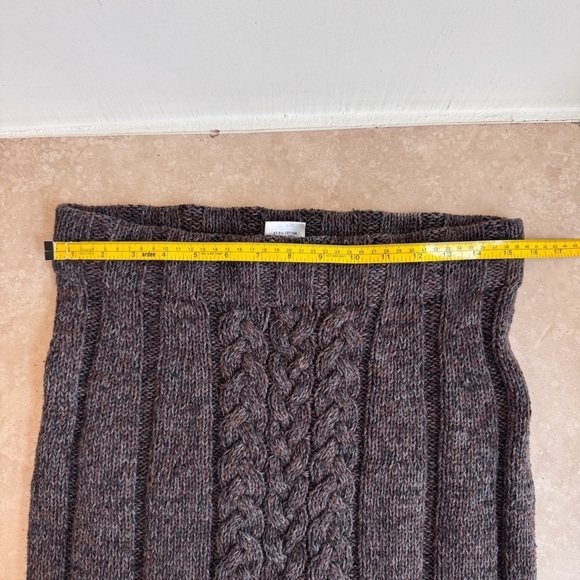 LeLe Hand Knitted Brown Cable Knit Midi Pull On Womens Size X Vintage - Picture 8 of 13